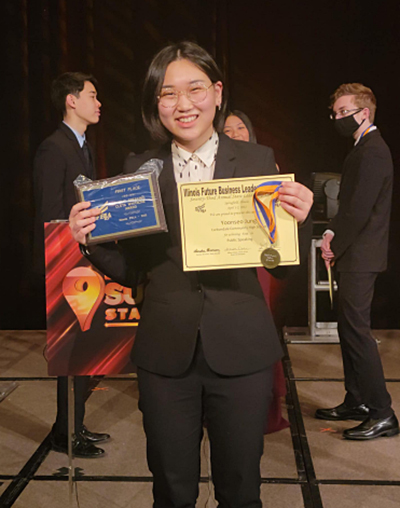 Yoonseo Jung wins first place for Public Speaking at FBLA Conference