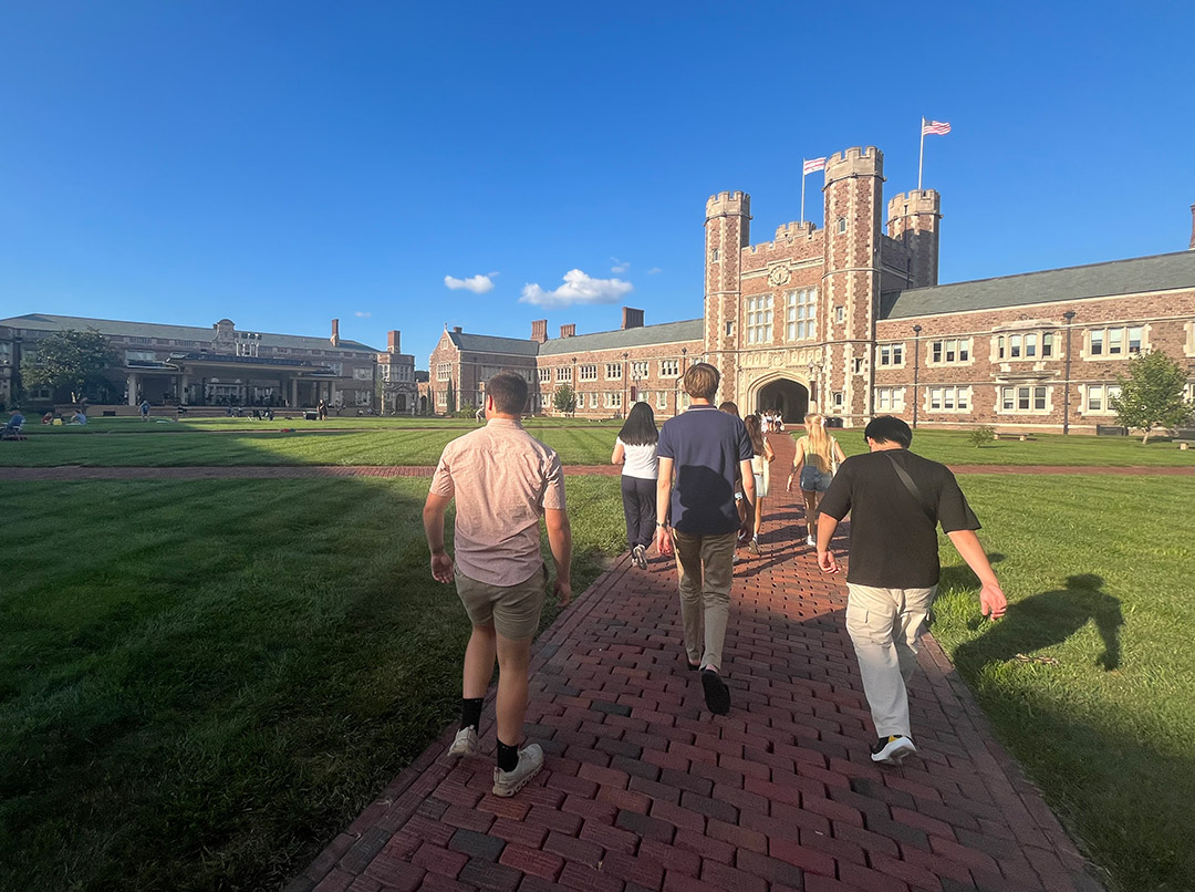 Trennis Hudson explores campus art at the Michigan Math and Science Scholars Program.