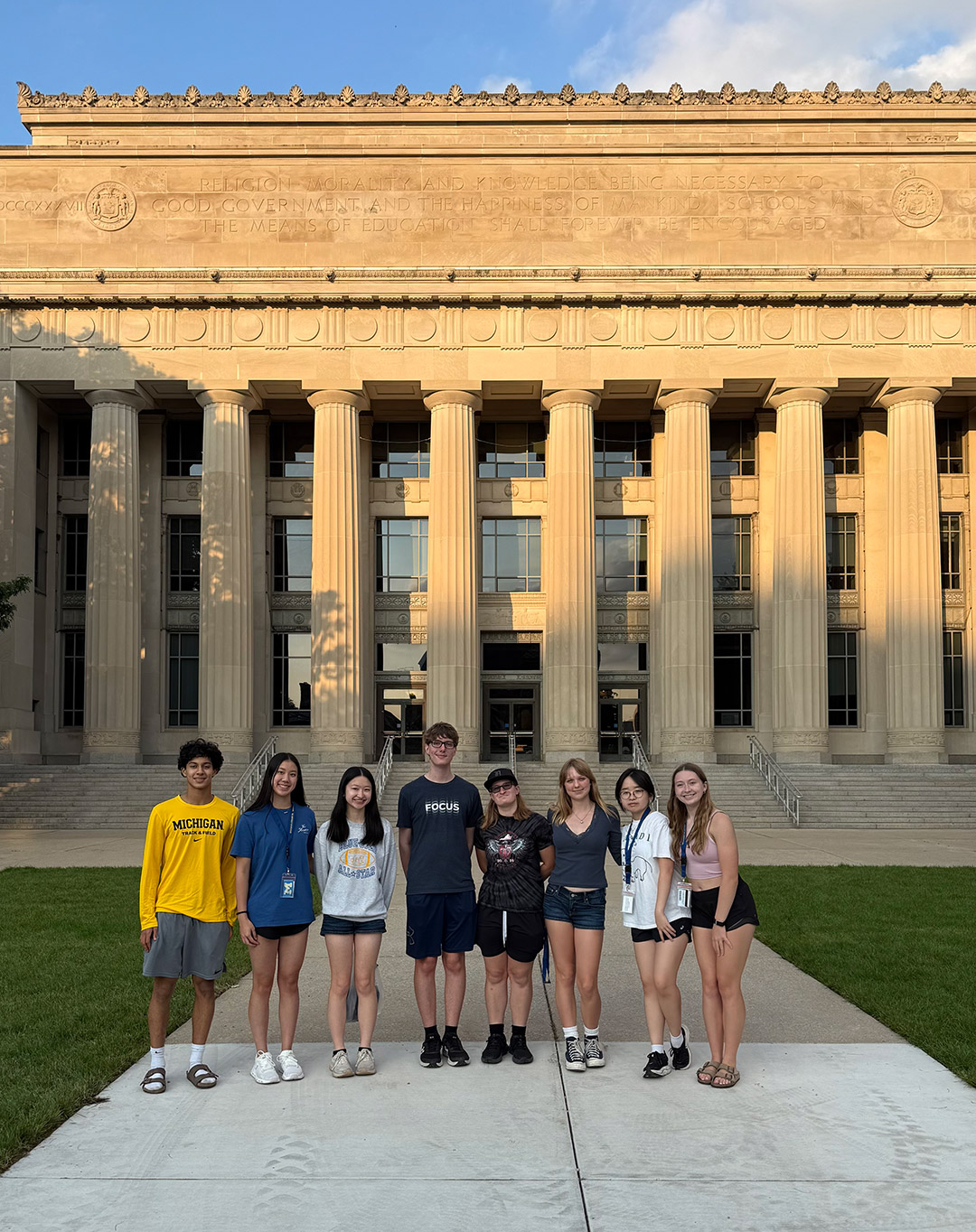 Trennis Hudson explores campus art at the Michigan Math and Science Scholars Program.