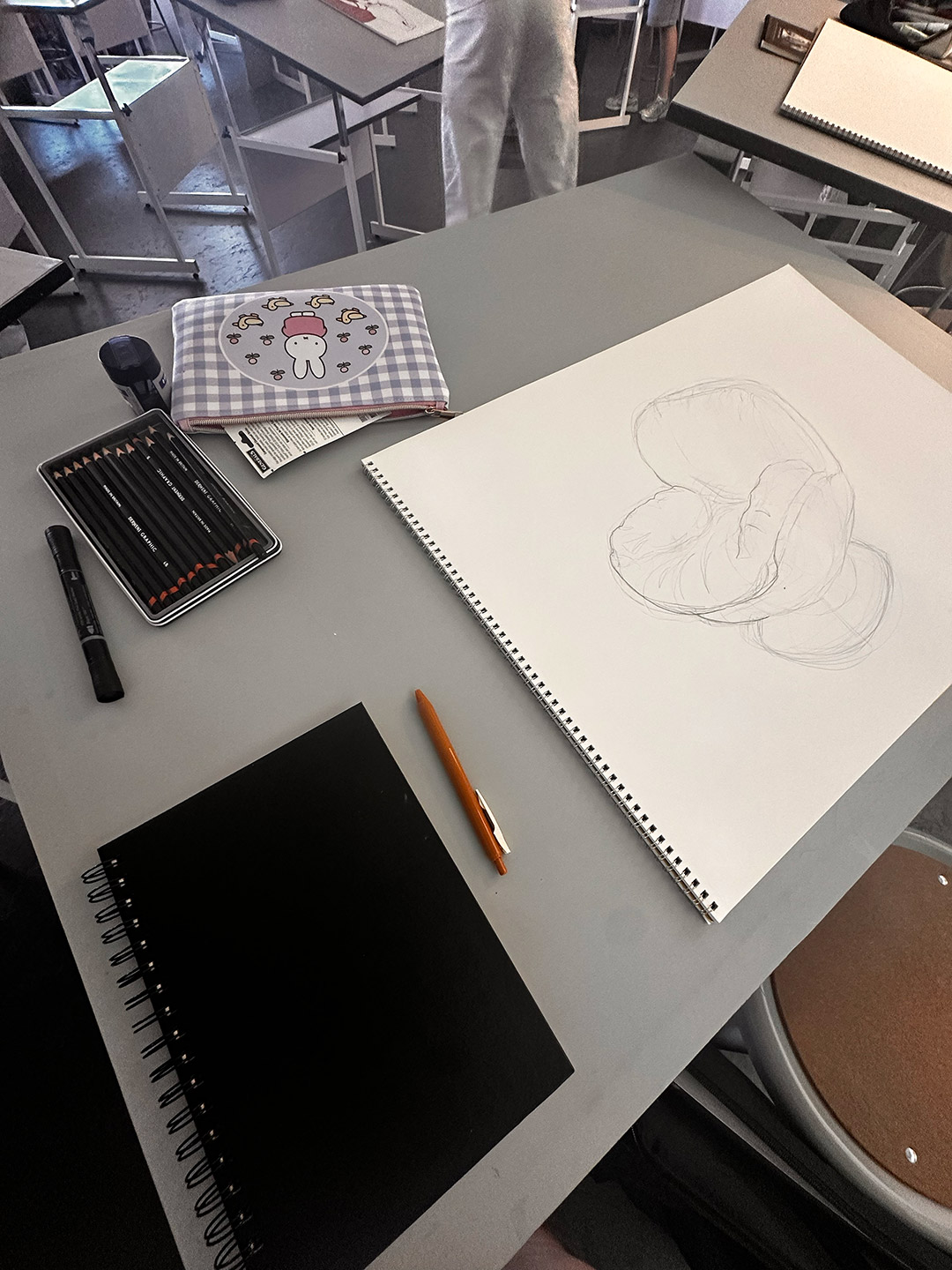 Trennis Hudson explores campus art at the Michigan Math and Science Scholars Program.