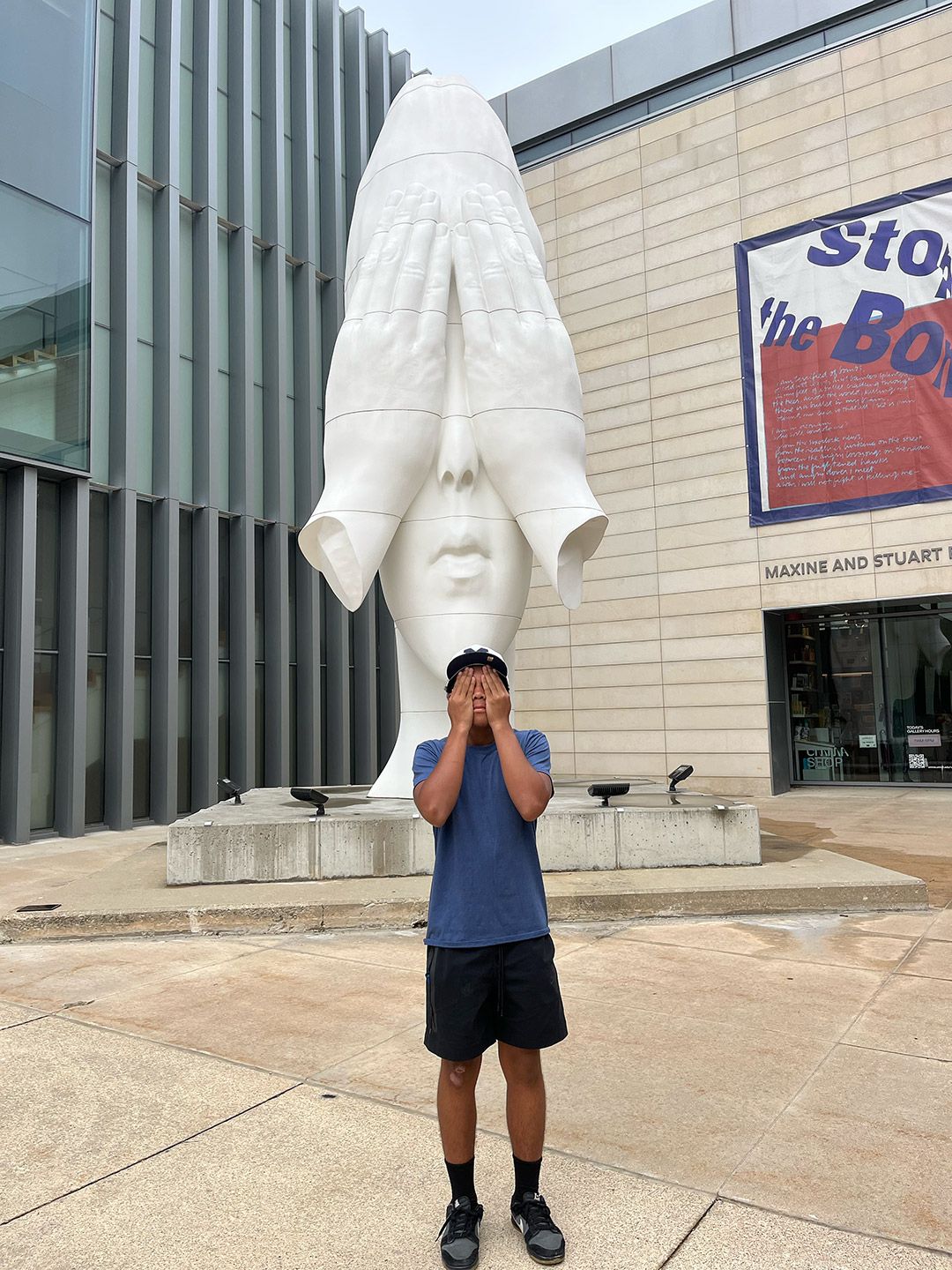 Trennis Hudson explores campus art at the Michigan Math and Science Scholars Program.