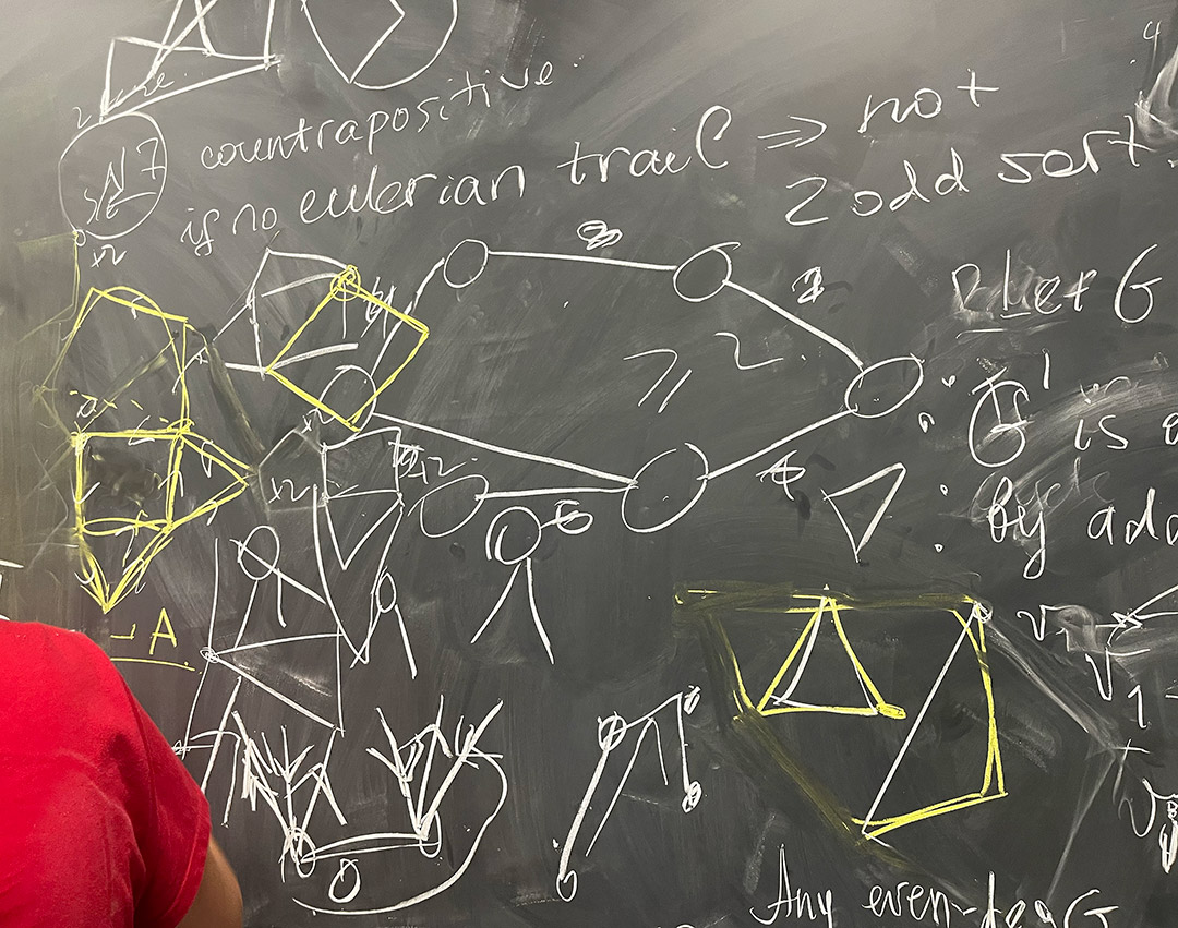Trennis Hudson explores campus art at the Michigan Math and Science Scholars Program.