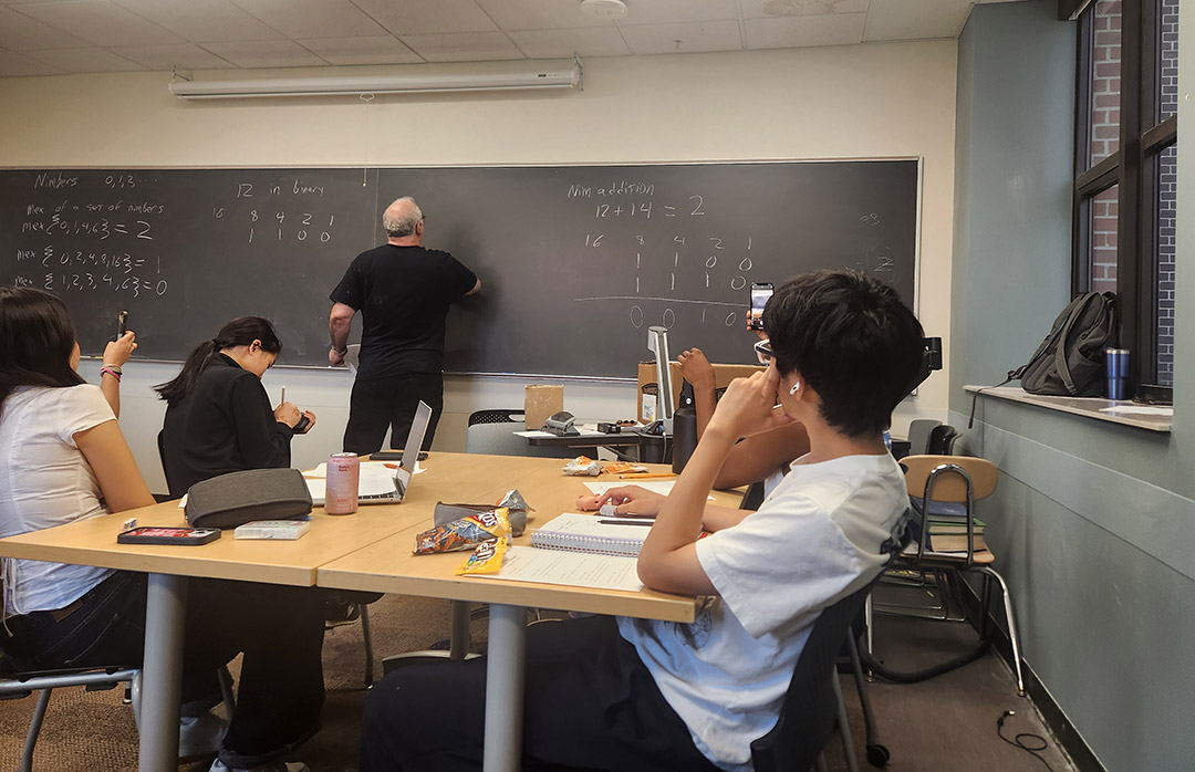 Trennis Hudson explores campus art at the Michigan Math and Science Scholars Program.