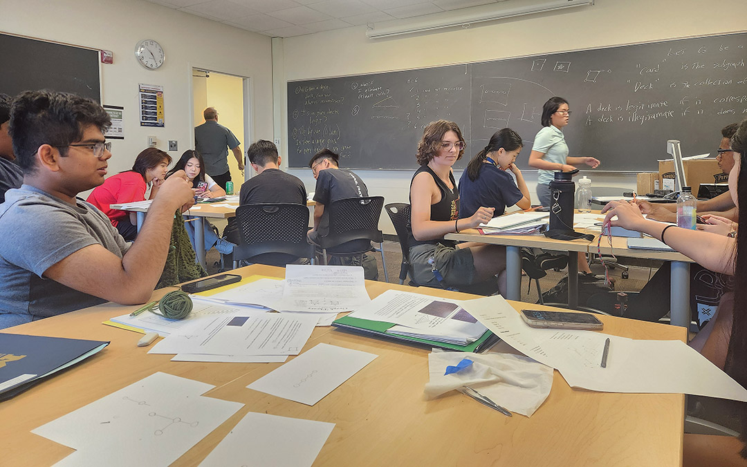Trennis Hudson explores campus art at the Michigan Math and Science Scholars Program.