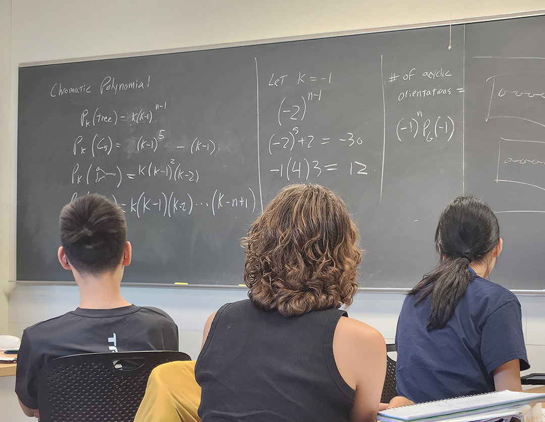 Trennis Hudson explores campus art at the Michigan Math and Science Scholars Program.