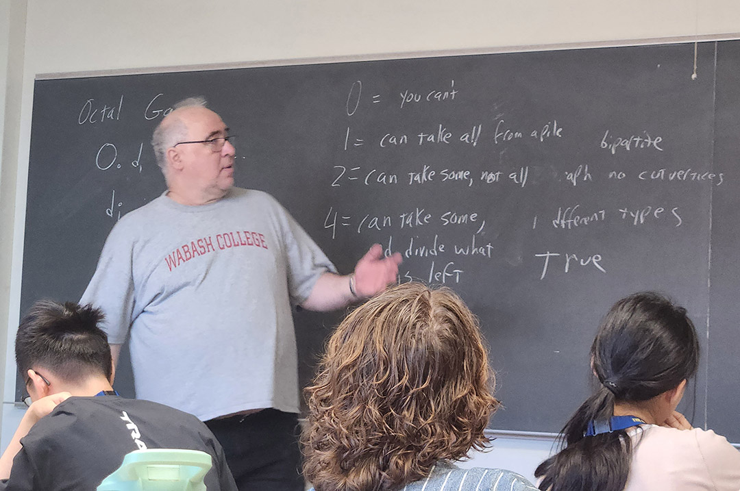Trennis Hudson explores campus art at the Michigan Math and Science Scholars Program.