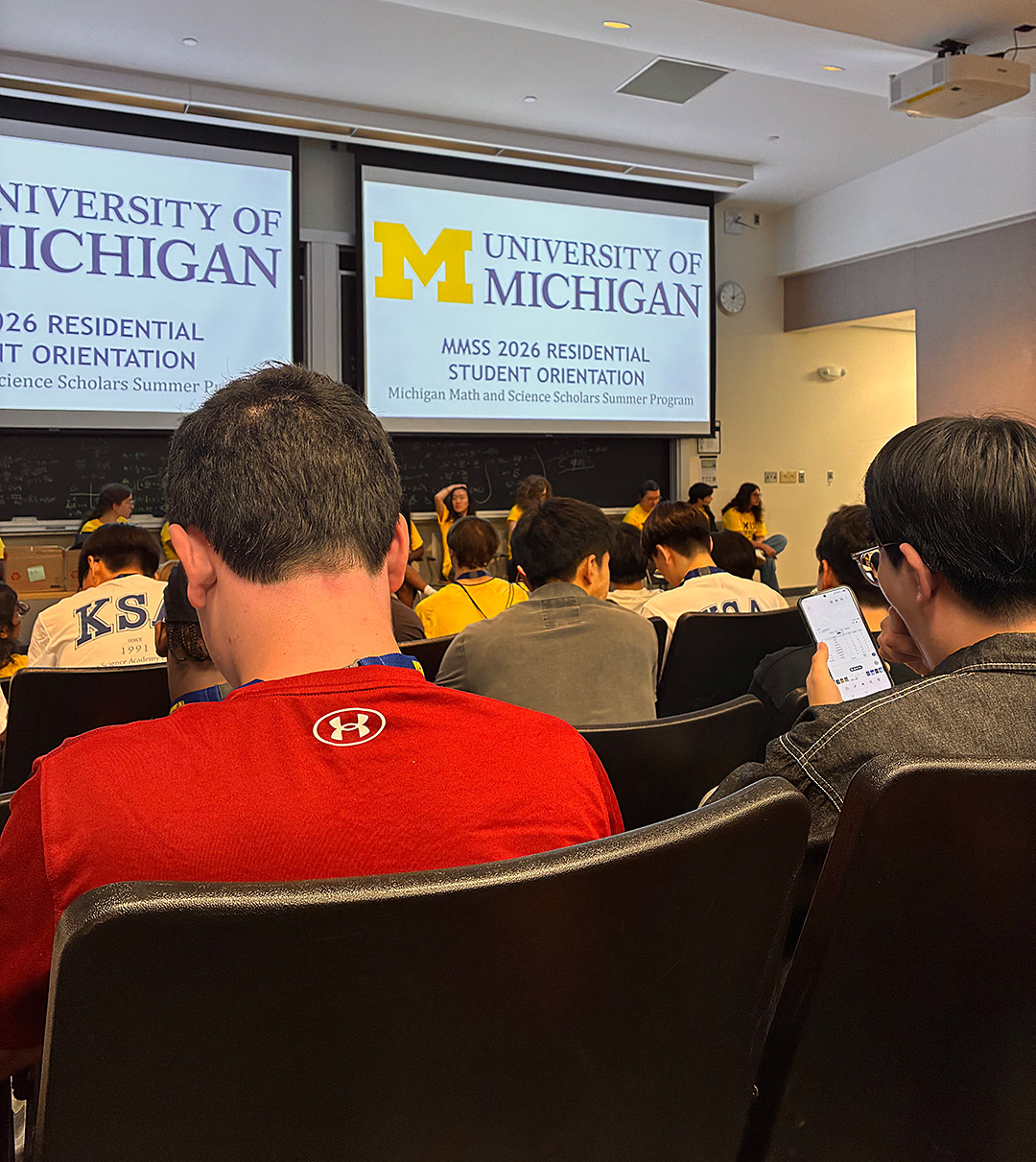 Trennis Hudson explores campus art at the Michigan Math and Science Scholars Program.