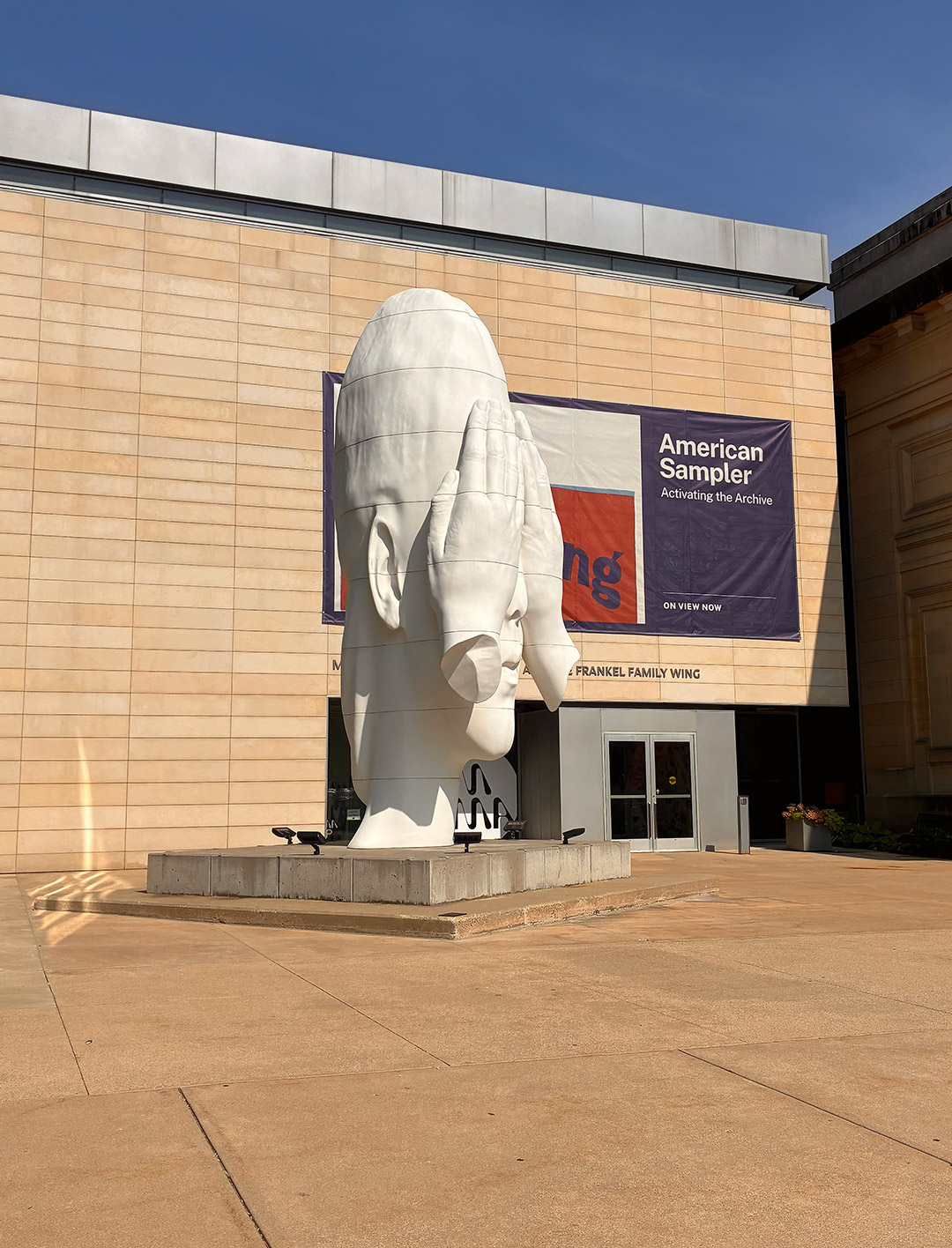 Trennis Hudson explores campus art at the Michigan Math and Science Scholars Program.