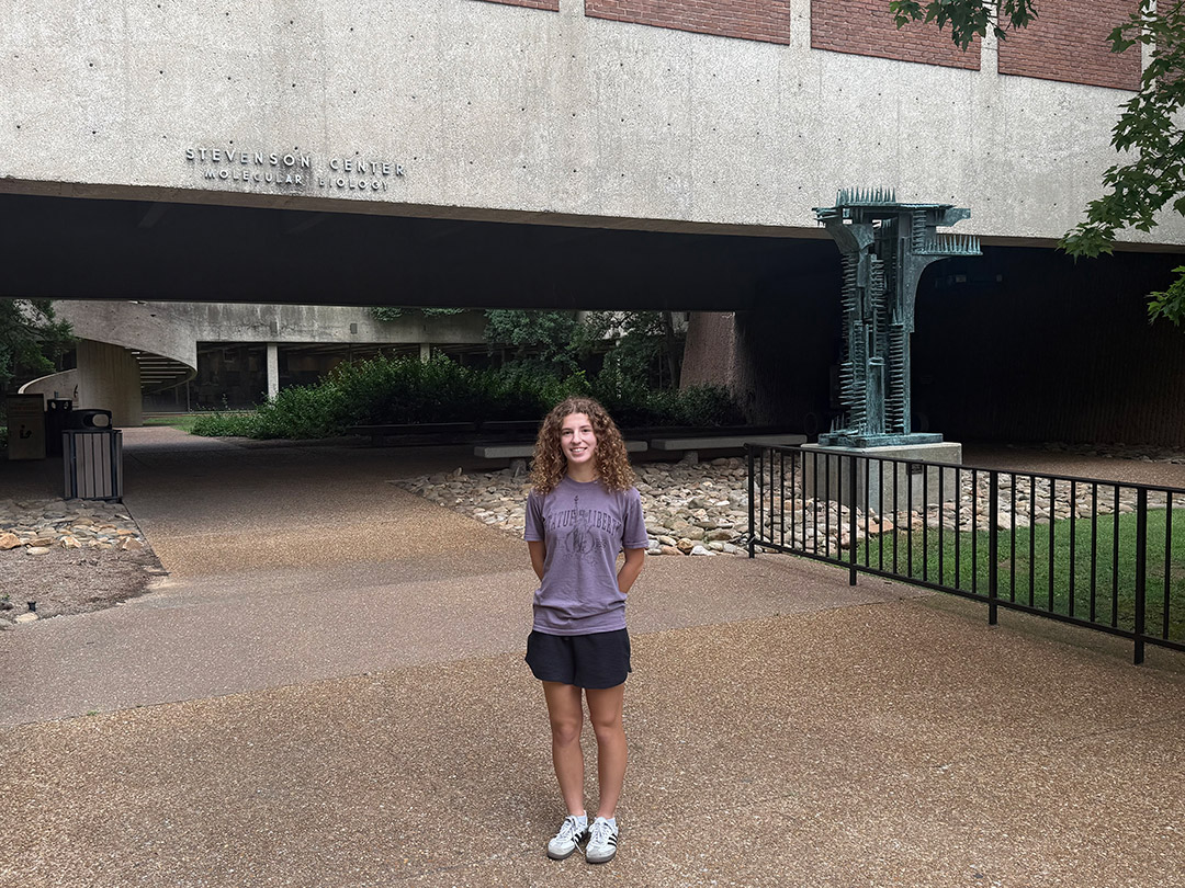 Trennis Hudson explores campus art at the Michigan Math and Science Scholars Program.